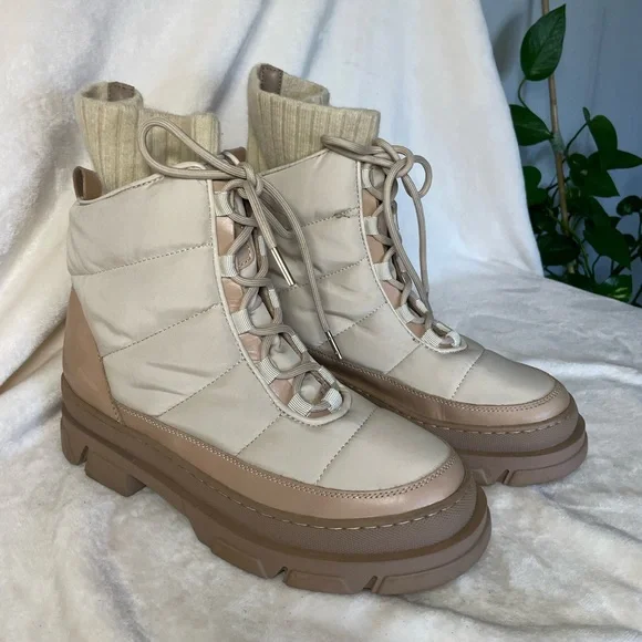 Sam Edelman Tabitha Puffer Lace Up Boot Moonbeam 8.5 - Picture 3 of 11